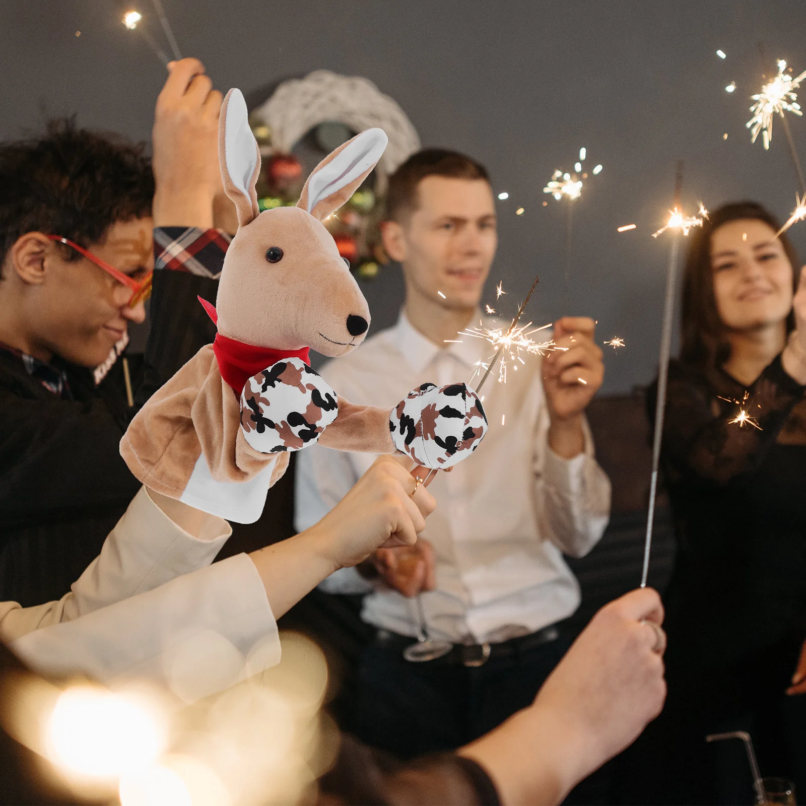 

Ручная кукла-кенгуру с звуковой поддержкой, интерактивная тканевая ткань, животное для детей, ролевые игры, обучение навыкам связи, творчество