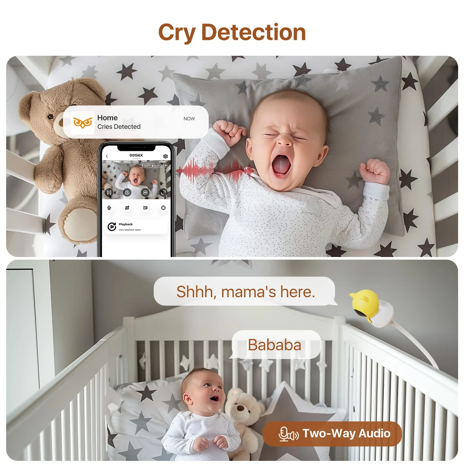 Cheap WiFi Baby 4MP Ultra HD Security Camera for Home with Crying Detection Night Vision Smart Home Indoor Nanny