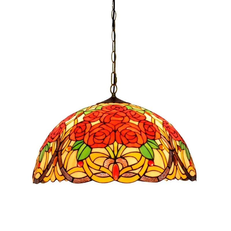 

50CM retro creation rose wedding red lighting Tiffany living room dining room bedroom glazed chandelier