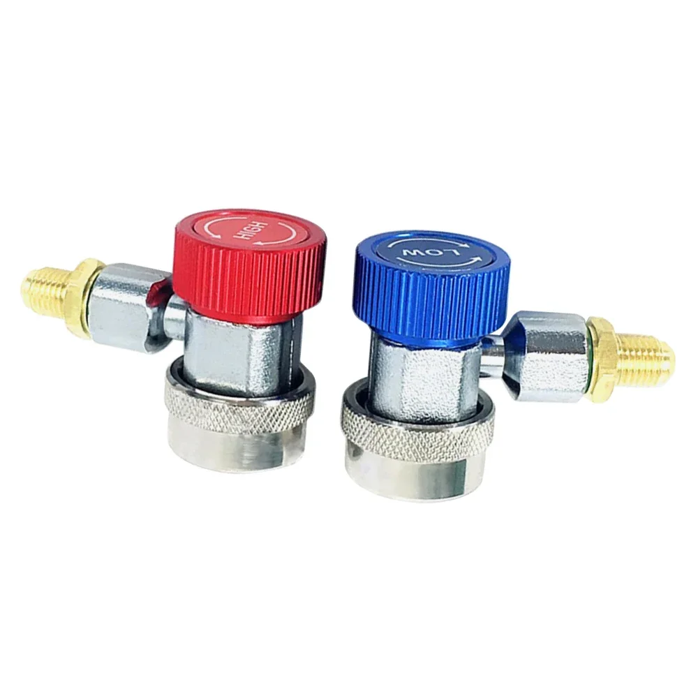 2 Sets Car A/C Air Condition Quick Coupler Adapter H/L Manifold Connector R134A Car Accessory