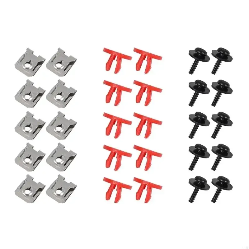 

30pcs Engine Splashes Shield Guard Undertray Cover Screw set Splashes Shield Nut Clip set Upgrades for Automotives