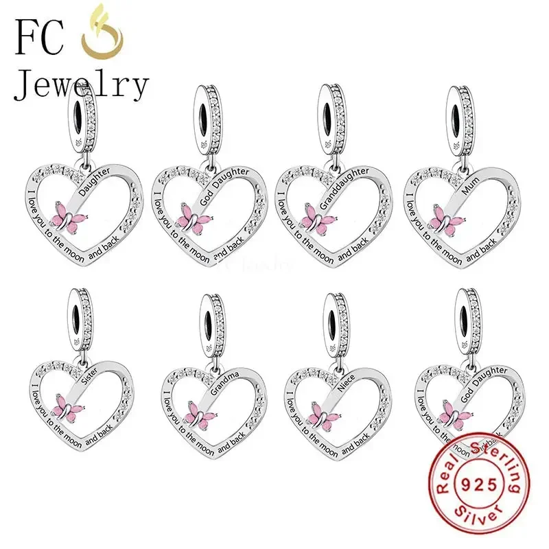 

FC Jewelry Fit Original Pan Charms Bracelet Real 925 Sterling Silver Butterfly God Daughter Bead For Making Women Berloque 2024