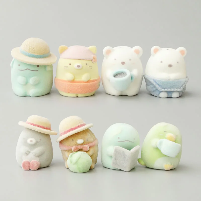 8Pcs/set Kawaii Sumikko Gurashi Mini Action Figures Cute Ornaments Cake Decoration Dolls Adorable Hobby Toys Children Xmas Gift