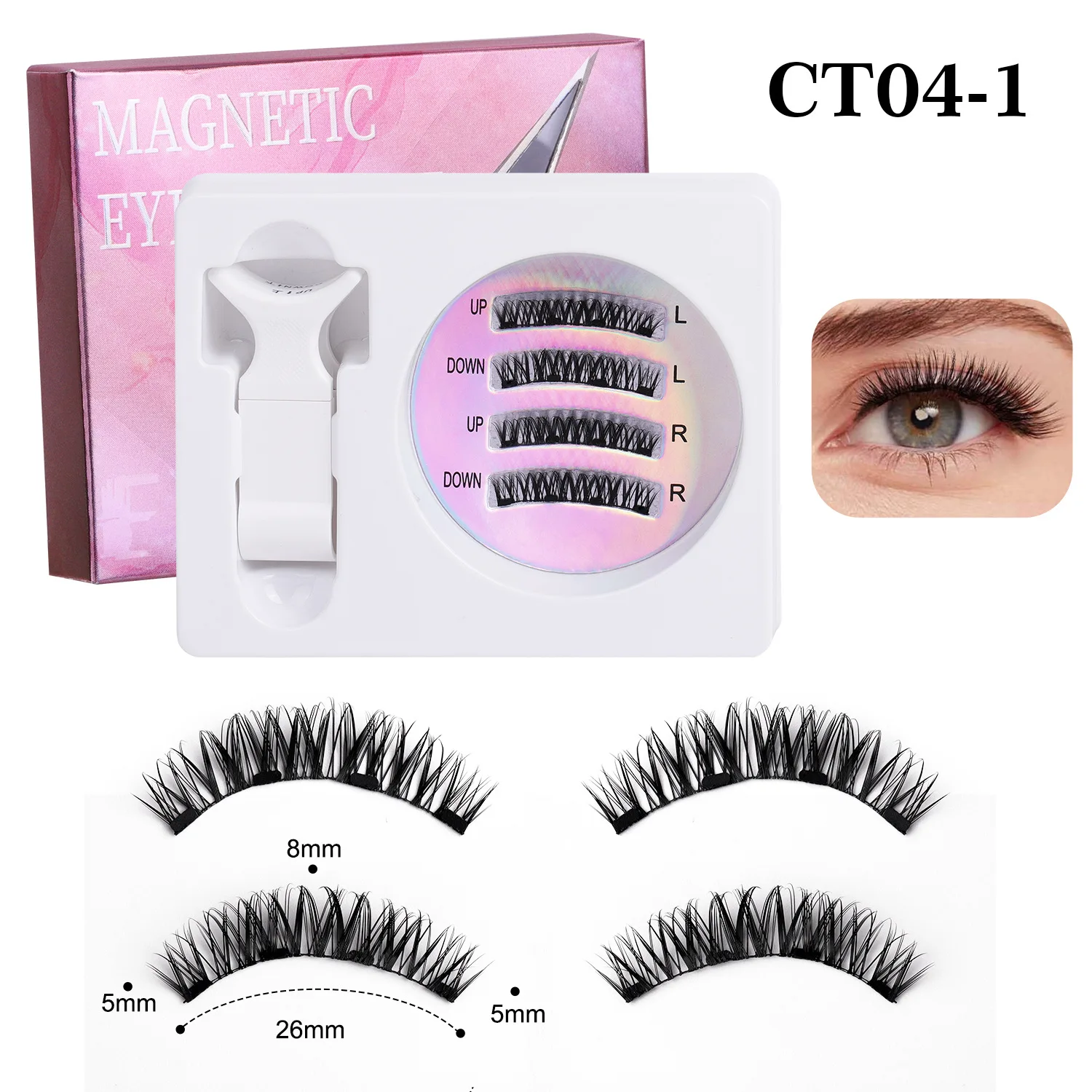 @**3D Magnetic Eyelashes Set Voluminous False Eyelashes with Hard Stems All in One Box for Amazon Best Sellers88
