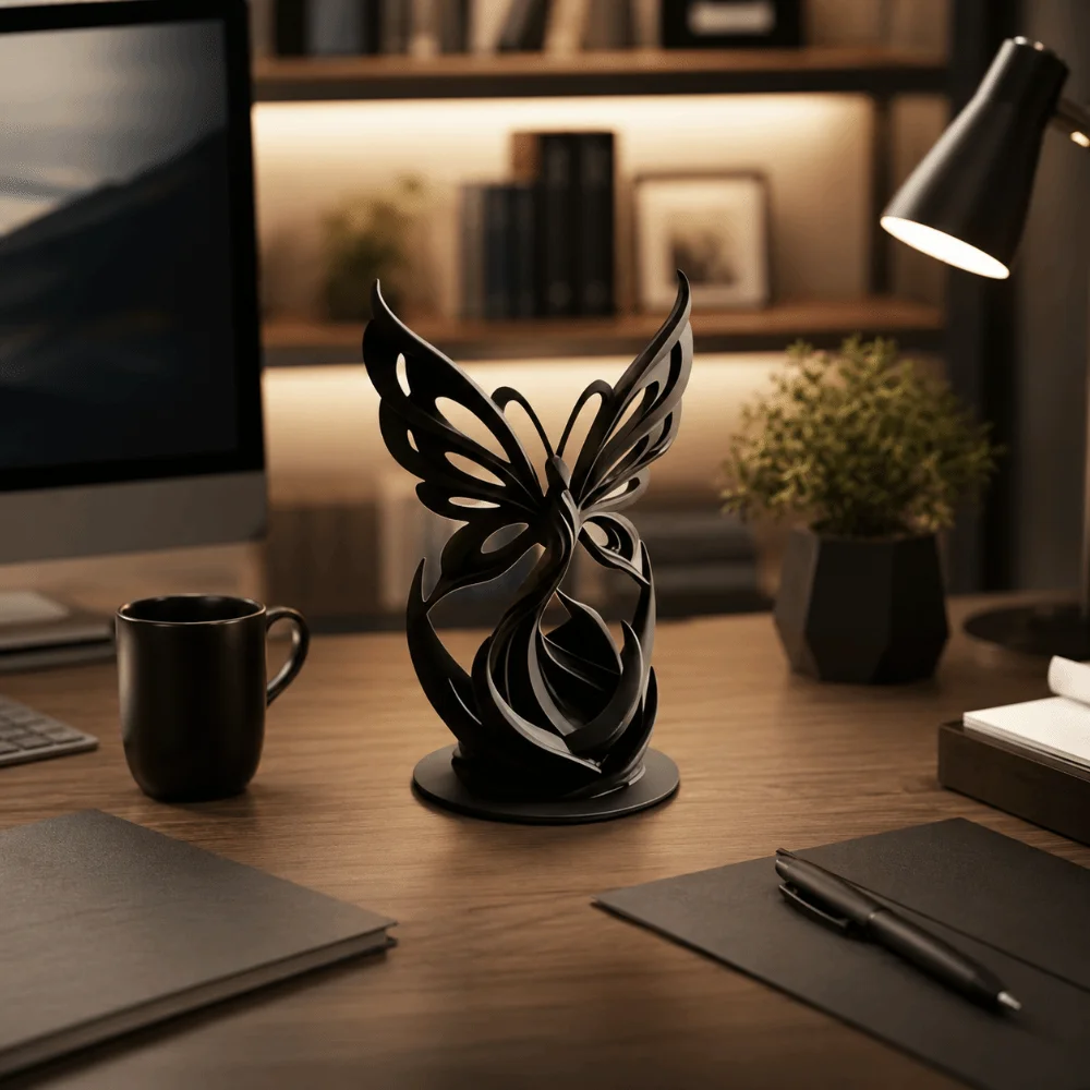 Unique Design 3D Printed Butterfly Sculpture Hollow Minimalist Twist Butterfly Statue Home Decor Desktop Art Ornament Gift