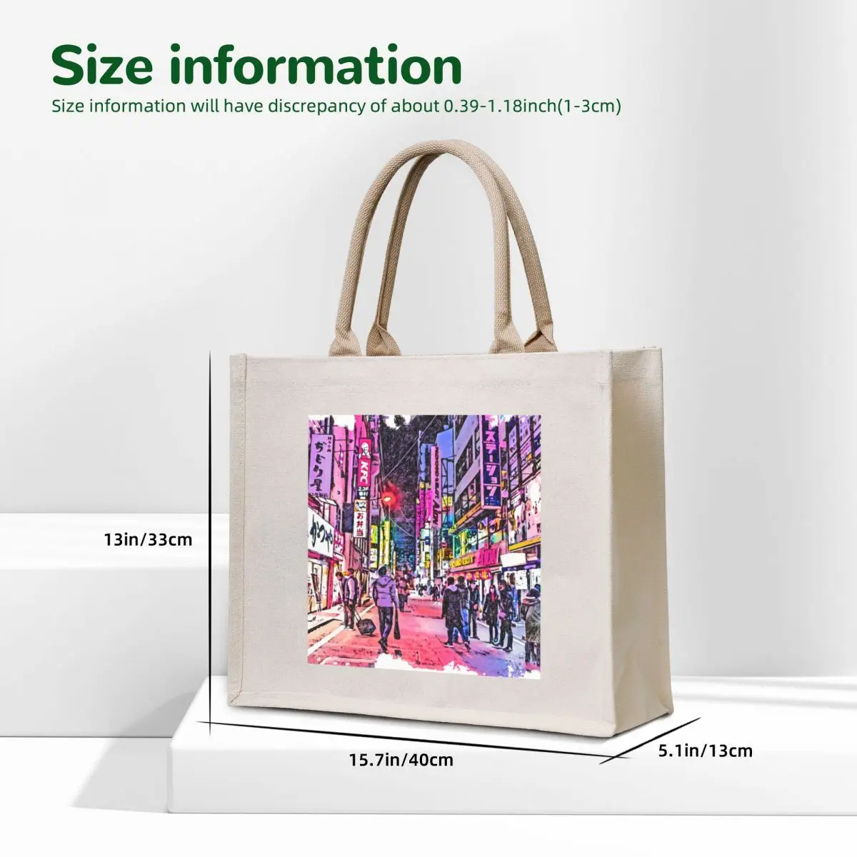Tokyo Nights Tote Bag shopping bag logo shopper bags Canvas