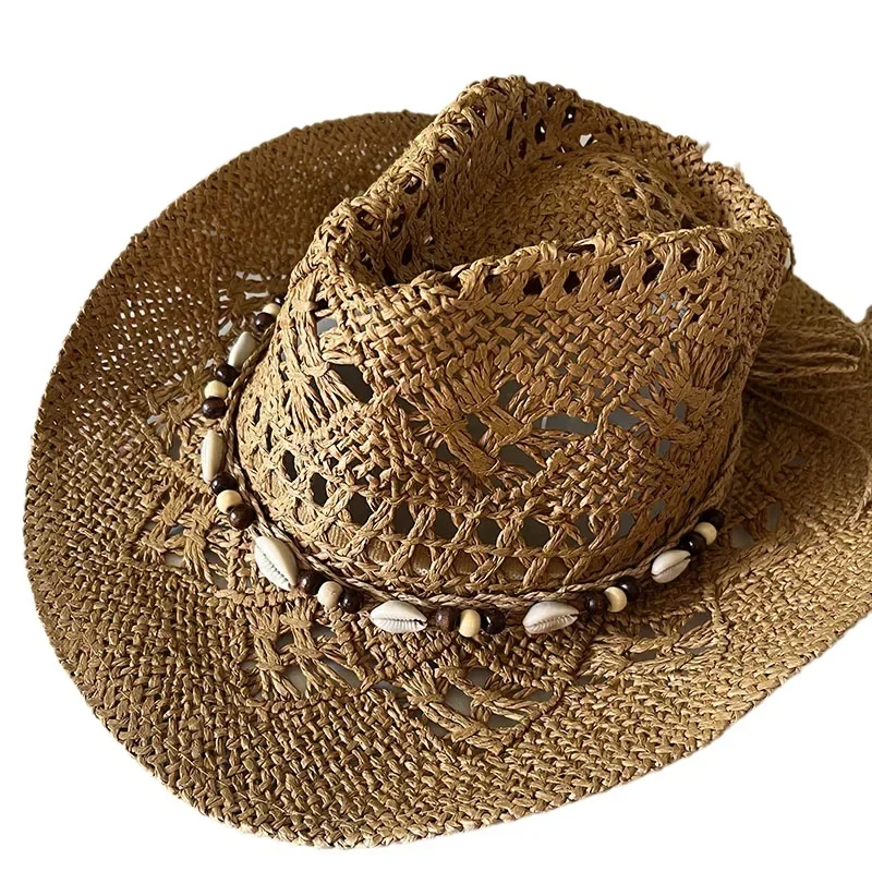

HongLuan Fashion Beach Cowboy StrawHat Man for Cowboy Hat Party ,Retro WesternCowgir Hats Adults Luxury Woman