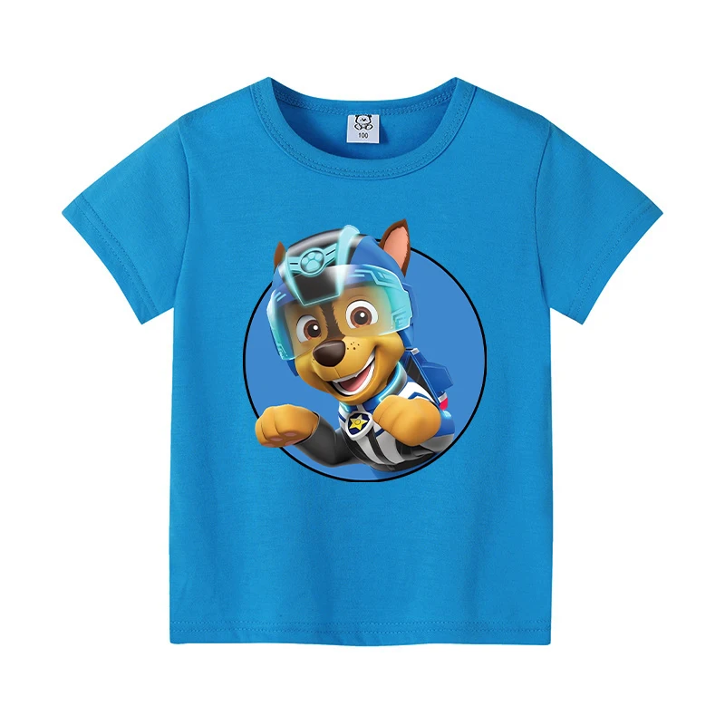 New Paw Patrol T-shirts for Children Kawaii Cartoon Printed Kids Tops Boys Girls Cotton Short Sleeves 2024 Baby Summer Clothes