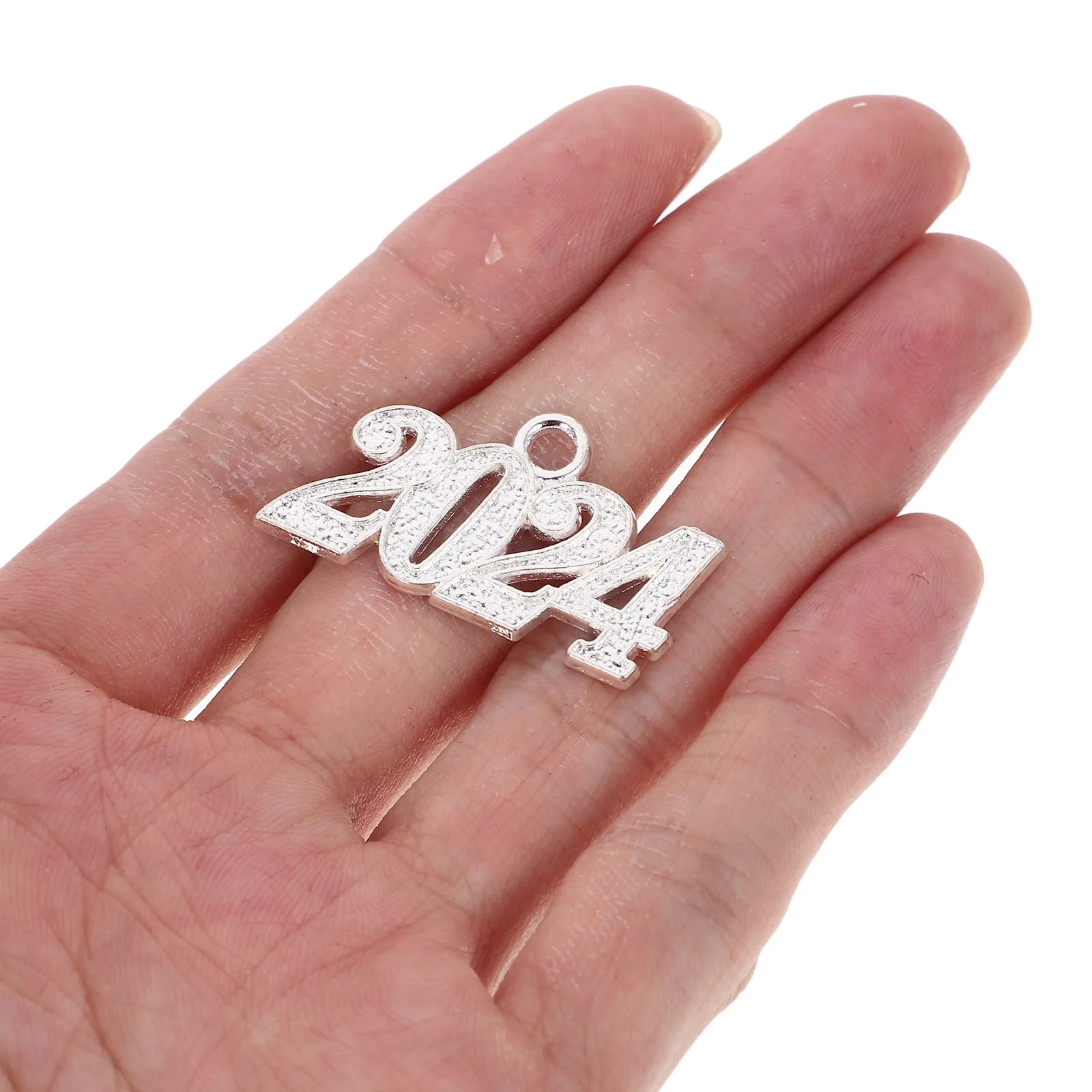 

50 Pcs Digital Pendant Necklace Mini Metal Year Number Charms for Diy Craft Alloy New Years Jewelry Pendants
