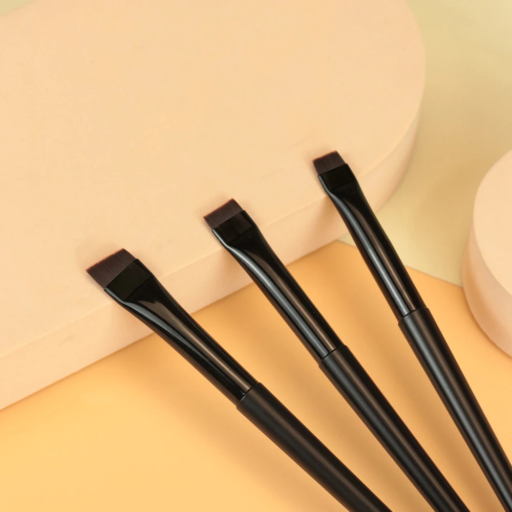 Mini Portable Makeup Brushes Cosmetic Beauty White or Black Fiber Hair Blade Eyeliner Eyebrow Tools for Kids or Girls Beginners