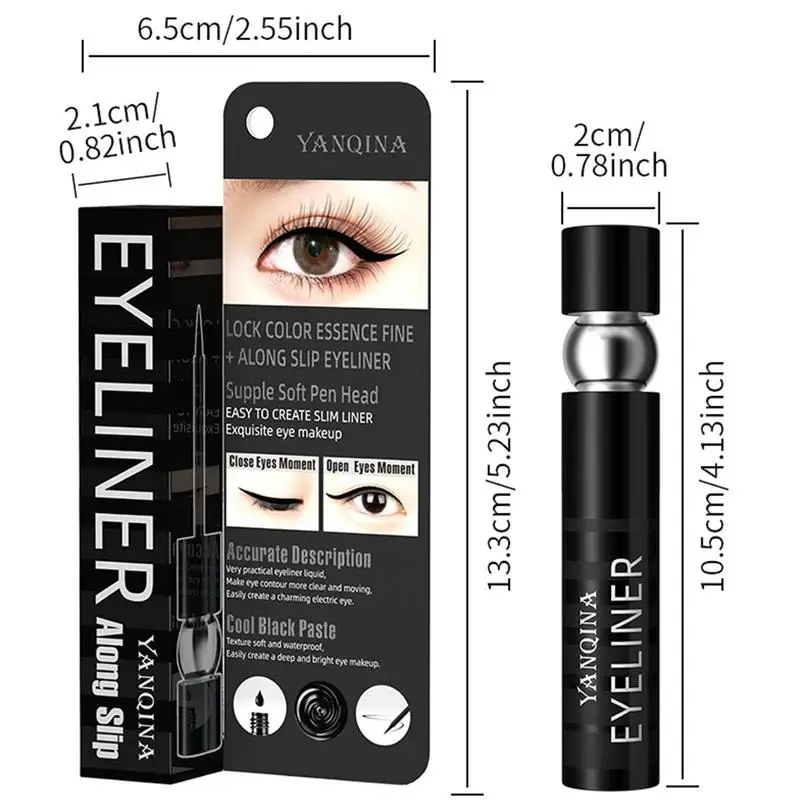 Delineador líquido preto fosco para mulheres, impermeável, maquiagem coreana, secagem rápida, delineador de olhos liso, Long Last, caneta para cílios, cosméticos