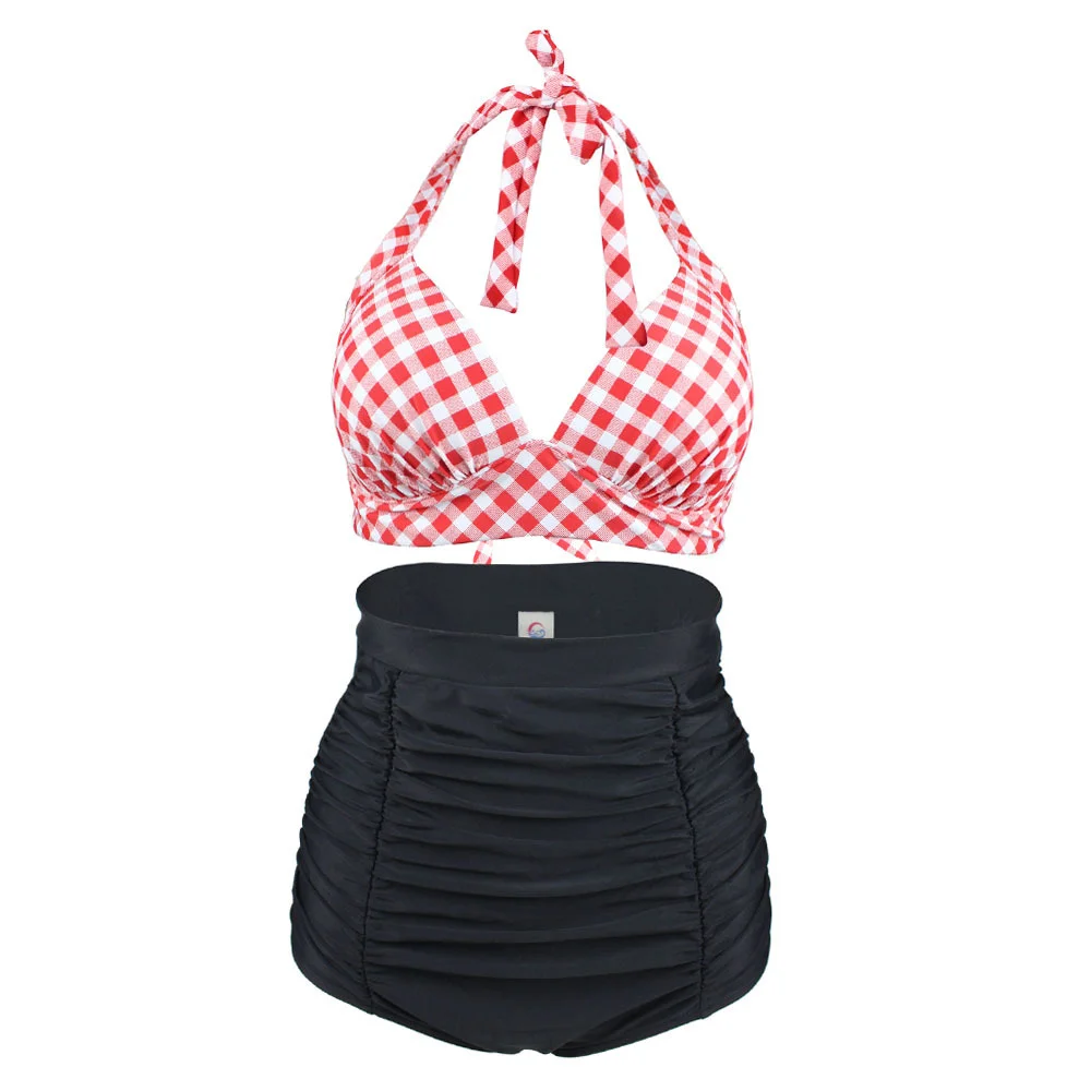 Summer vacation hot springs beach bikini two-piece split high-waisted bikini swimsuit Strap swimsuit women's swimsuit