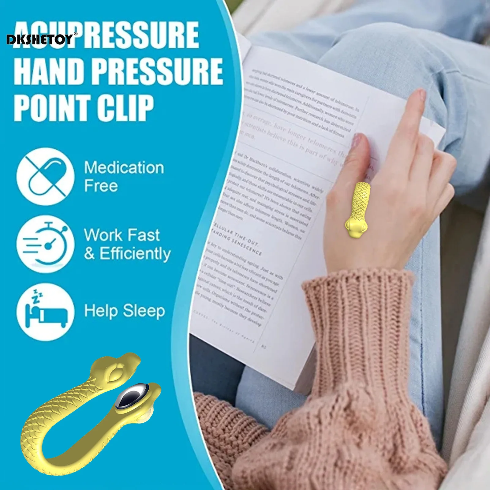 Thumb massager Acupressure Point Clip Lower Blood Sugar Tiger Mouth Acupoint Massage Clip Relief Tension Anxiety Blood