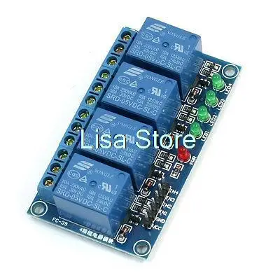 High Level Trigger 4 Channel Power Relay Module 5VDC Coil 10Amp for PIC AVR ARM