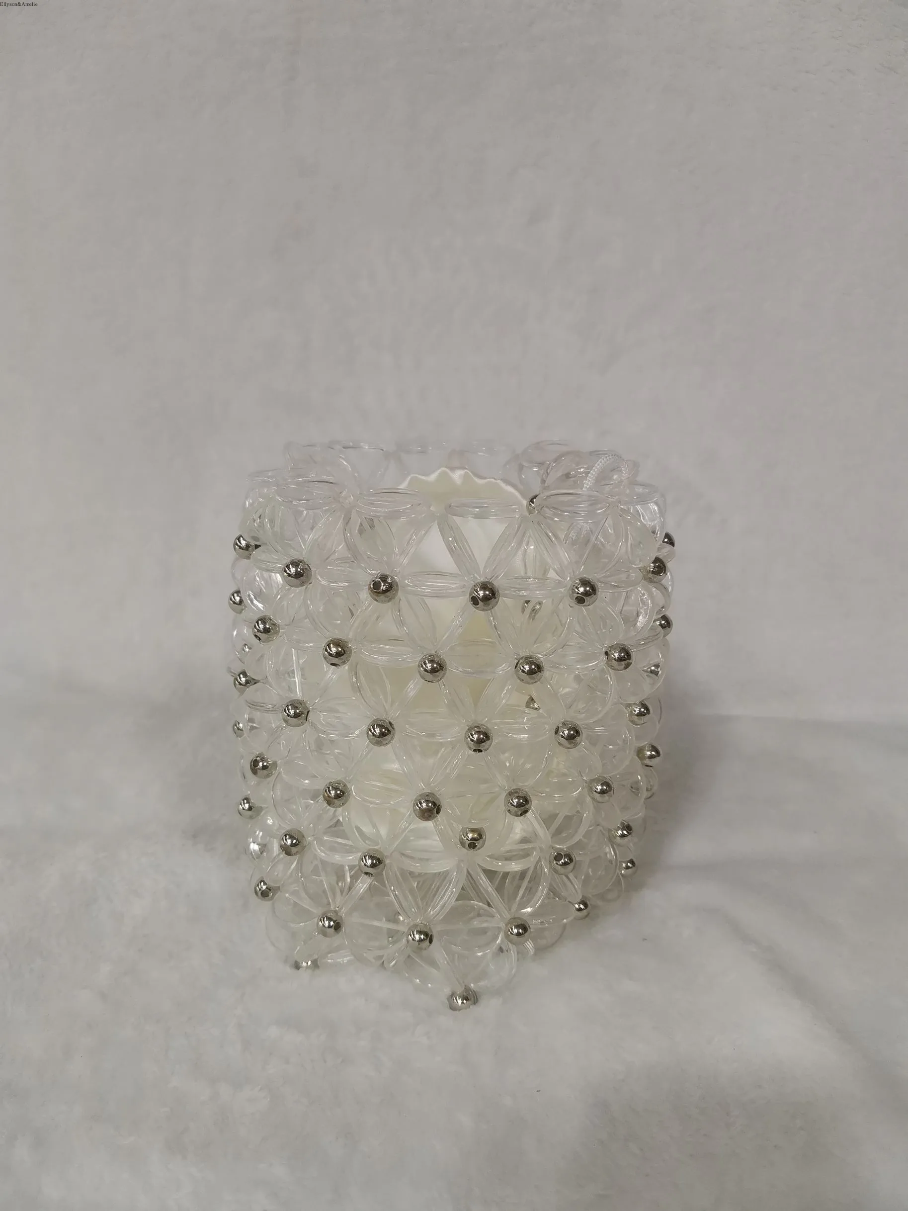 

Сумка-ведро ручной работы Amelie, расшитая бисером, янтарный цвет, тканая сумка с леопардовым принтом, чайно-коричневые бусины, сумка на одно плечо