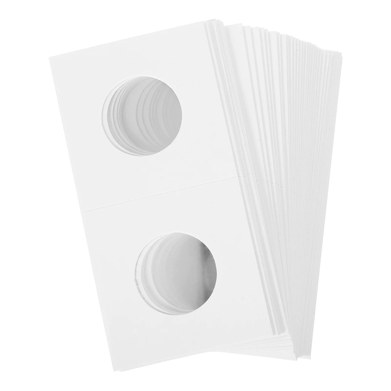 100 Pcs Coin Clip Storage Collecting Display Flips Paper Supplies Cardboard Holders