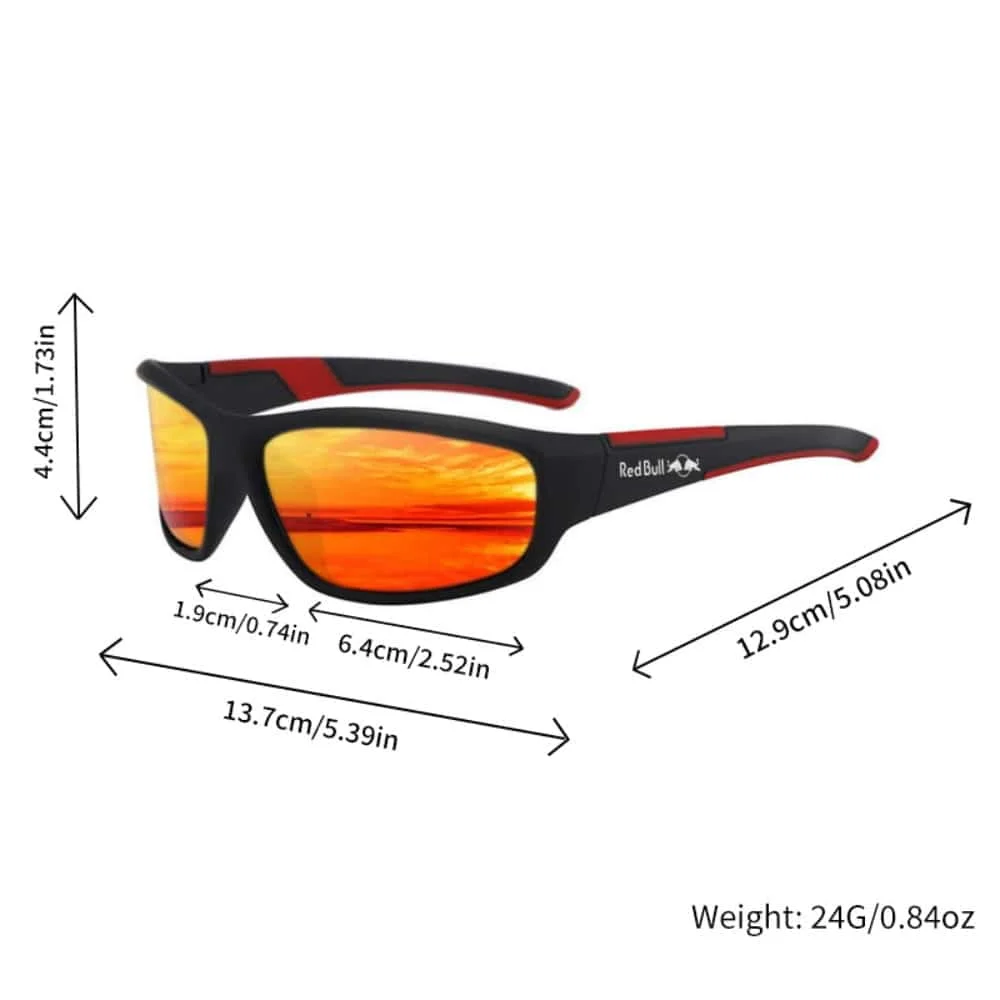 2025 New 4 Colors Red Bull Polarized Eyes Men and Women Outdoor Hunting Fishing Driving Bicycle Sunglasses Optional Glasses Case