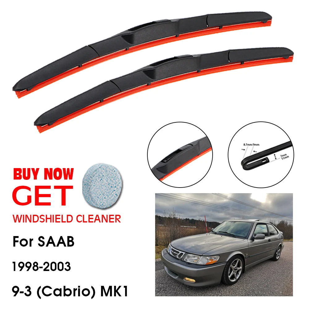 

Car Wiper For SAAB 9-3 (Cabrio) MK1 21"+21" 1998-2003 Front Window Washer Windscreen Windshield Silica Gel Blades Accessorie