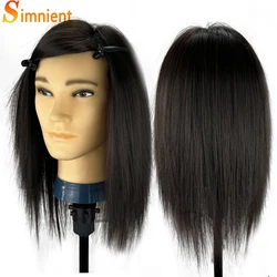 Male Mannequin Head With 100%Synthetic Fiber Hair Cosmetology Manikin head For Cutting Styling With Doll Head For Hair Styling