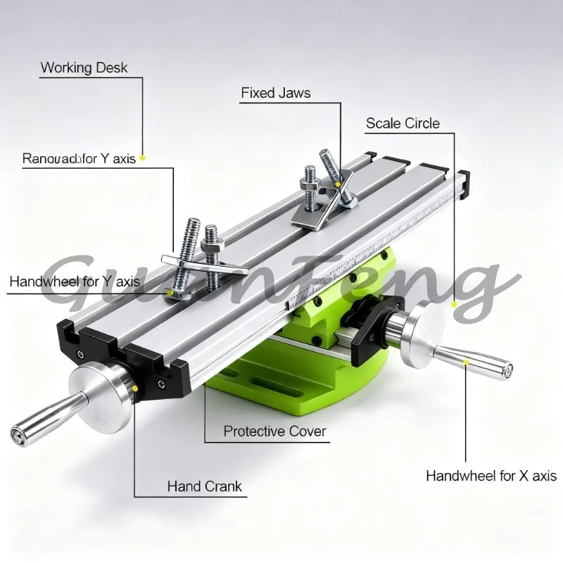 Miniature compound cross slide table, X-Y adjustable multi-function milling drilling machine table