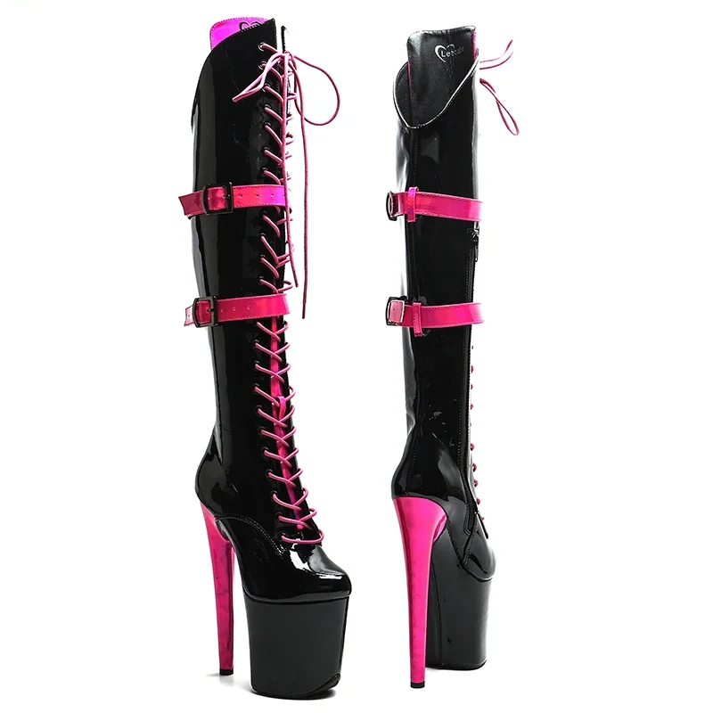 Leecabe 20CM/8 cali Lakierowane PU mieszane kolory Modne modne Szpilki na platformie buty do tańca na rurze dla striptizerki