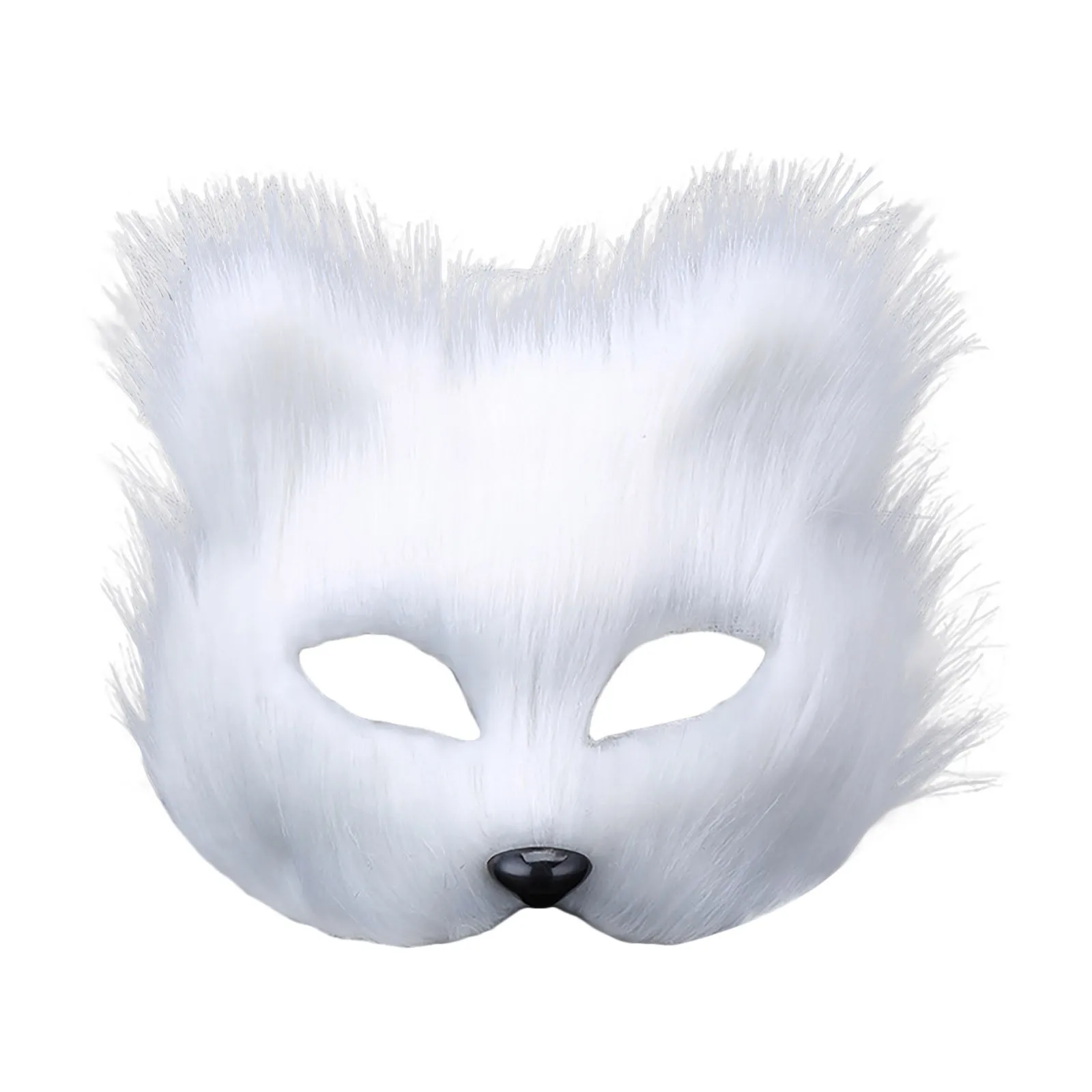 Halloween Fox Shape Half Face Eye Mask Sexy Imitation Cat Hair Animal Mask Christmas Carnival Party Cosplay Costume Props