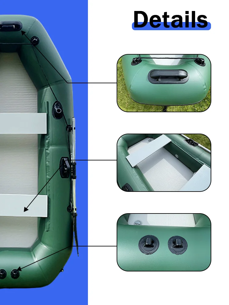 Savage Marine 8.5ft PVC Inflatable Boats 4 Person Fishing Kayak Rowing Rafts Dinghy with Motor Bracket Hole for Water Sports