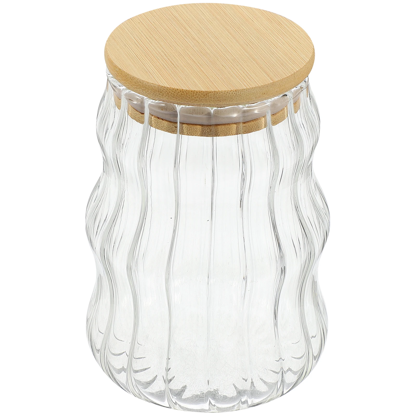 

Glass Bamboo Lid Sealed Transparent Container Soybean Storage Jar Kitchen Food Storage Cereal Jar