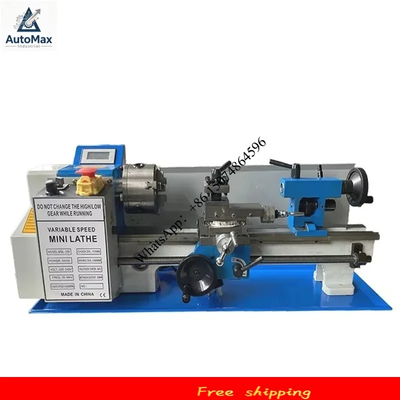 Semi-Automatic Metal Lathe Length Auto Threading Making Mini CNC Machine Chuck Diameter 100/125mm 1100W WM210 400MM 600MM 800MM