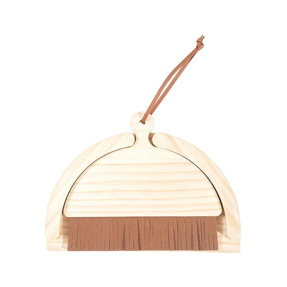 Lightweight Wooden Brush and Dustpan Set for Everyday Cleaning Tasks on Desks Countertops Vanities and Workbenches