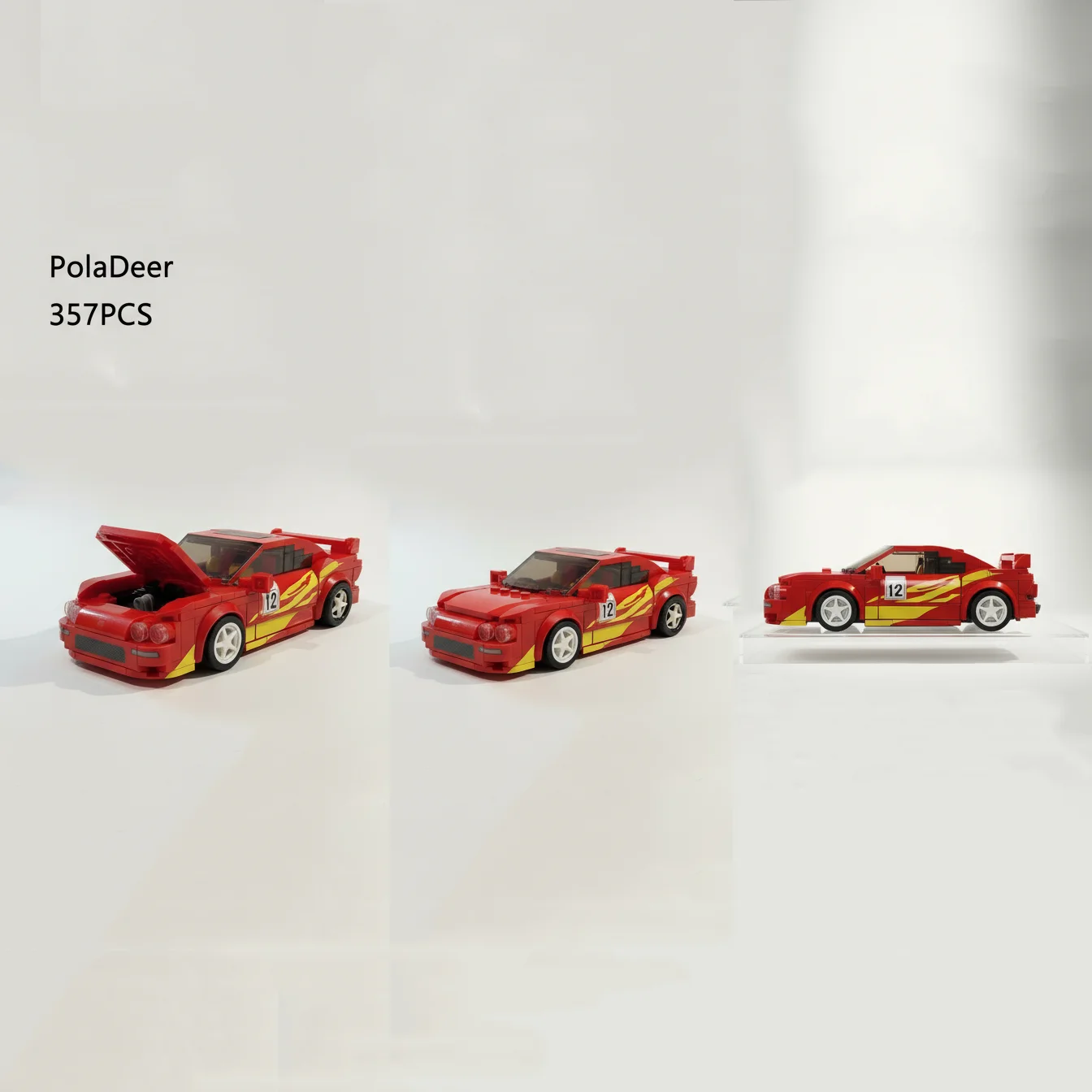 Poladeer 357PCS Edwin's Acura Integra MOC Racing Car Custom Assembled Building Blocks Educational Toys Ornaments Gifts Furious