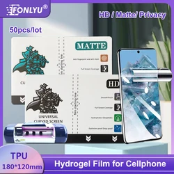 FONLYU 50pcs Soft Film for Phones Hydrogel Movies HD Matte Privacy Films Curved Screen Protector for Plotter Cuttutting Machine