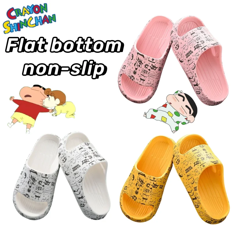 

New Crayon Shin-chan Anime Peripherals Creative Cartoon Cute Print Bathroom Flat Non Slip Slippers Summer Wear Sandals Gifts
