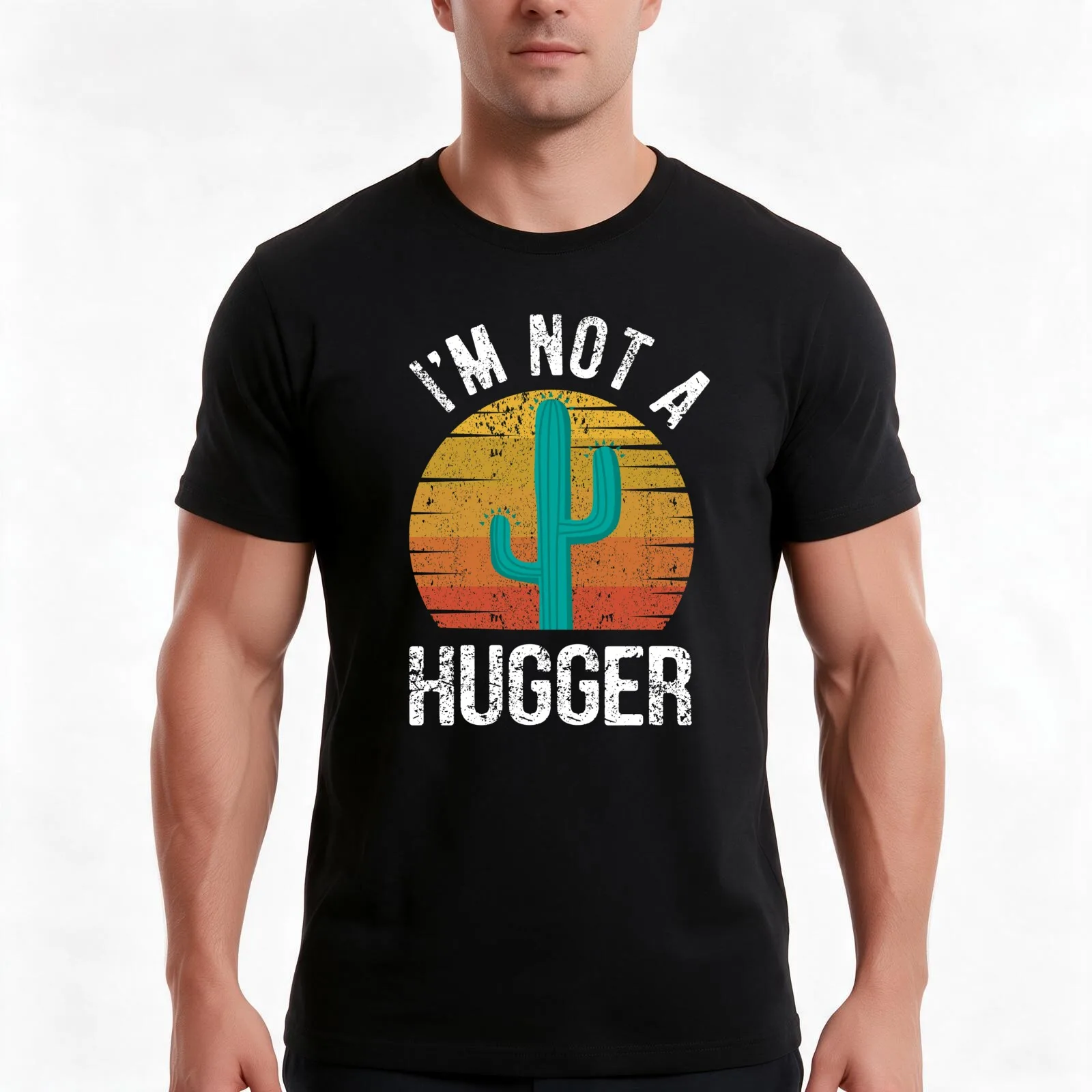 I'm Not A Hugger Funny Saying T-Shirt, Summer Casual Cotton Tee, Oversized Streetwear Tops, Vintage Graphic Print, 100% Cotton