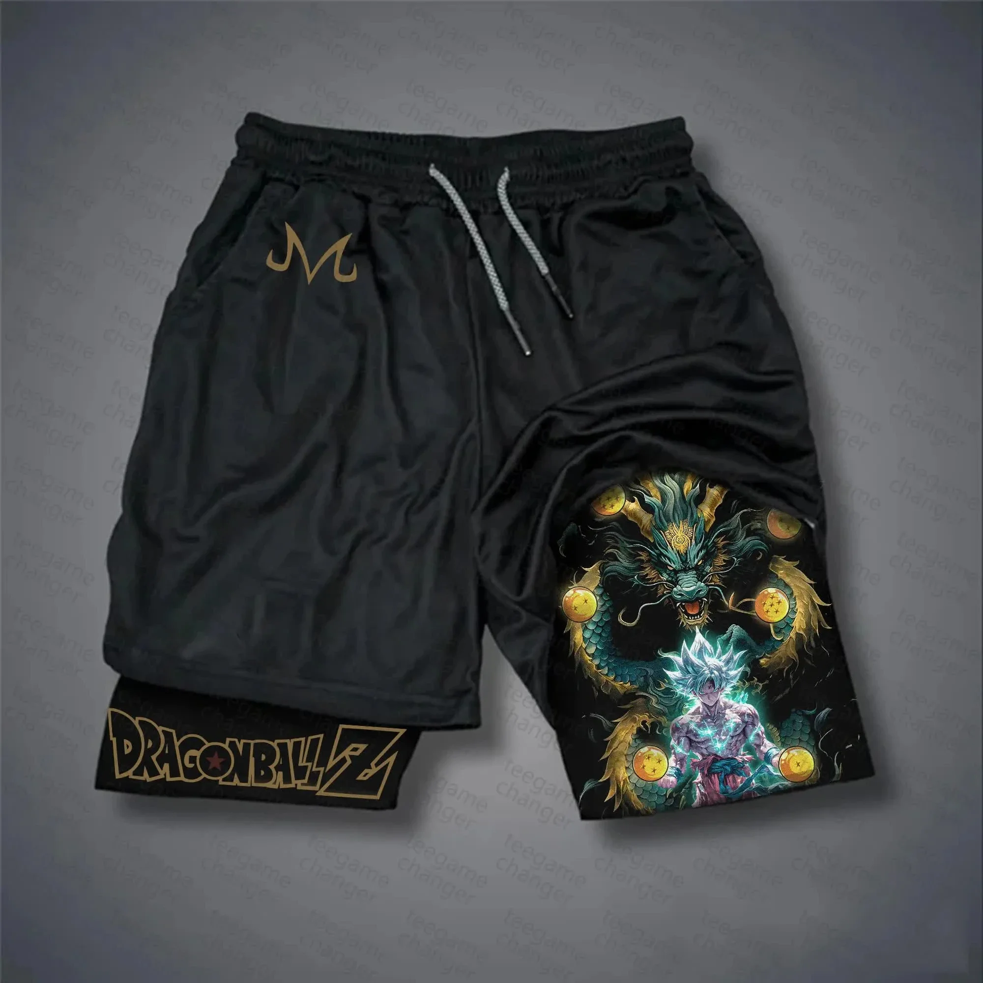

Bandai 2026 Dragon Ball Summon Dragon Animation, спортивные мужские шорты высокого качества с завязками на талии, одежда для фитнеса, брюки-сэндвич
