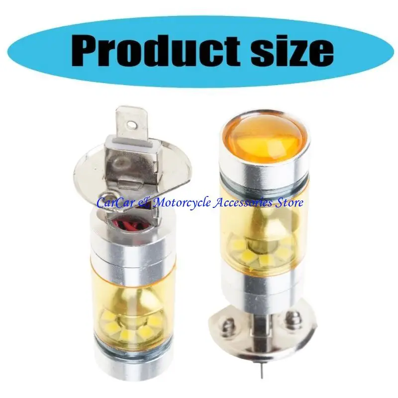 

G5AD 20 LEDs DRL Driving Fog Light Bulbs Fog Lamp Bulb H1 100W Light Bulbs for Car Vehicle 3000K Golden Yellow LED Bulbs