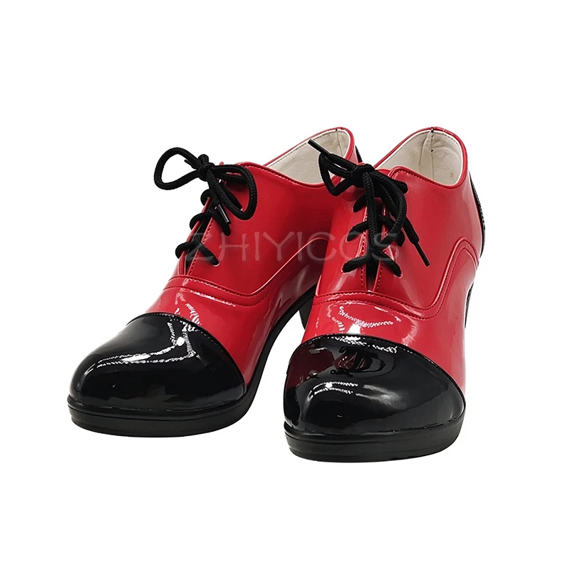 Anime Black Butler Grell Sutcliff Cosplay Shoes Red&Black Ankle Boots High Heels Adult Carnival Halloween Cosplay Boots 2