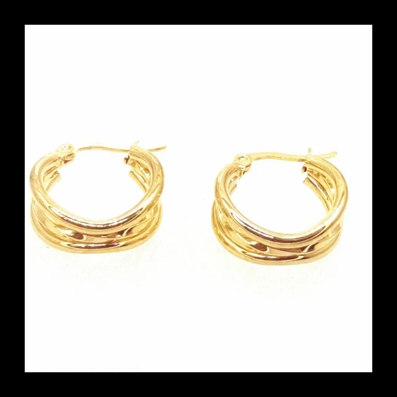 الفولاذ المقاوم للصدأ جديد متعدد الطبقات الجوف الأقراط الرائعة العصرية أزياء المرأة تنوعا الأذن مشبك المجوهرات #5