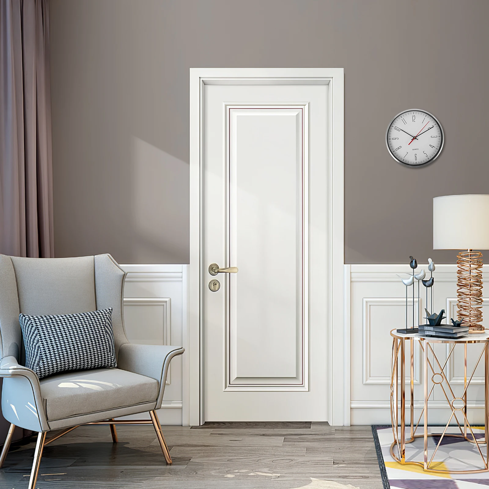 

Round Silent Wall Clock Large Bedroom Living Room Decorative Indoor Hanging Wall Clock Non Ticking Simple Style