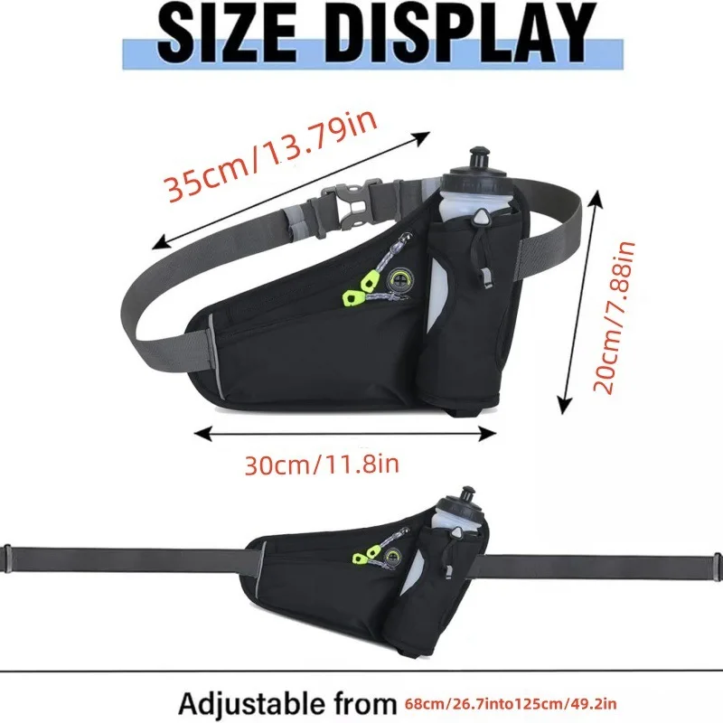 Marsupi da corsa Porta bottiglia d'acqua Borsa da cintura per idratazione Uomo Donna Sport Fanny Pack Palestra Corsa per cellulare Borsa da ciclismo da jogging