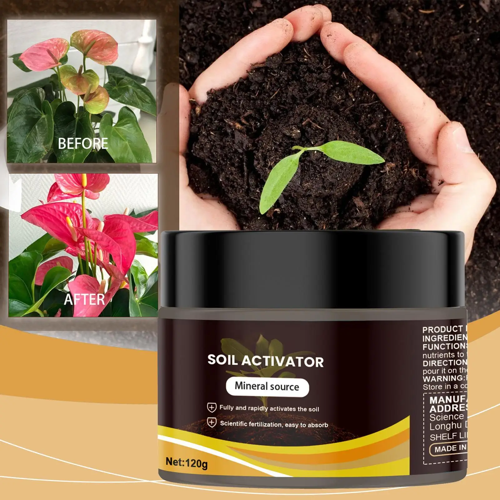 Soil Activator Organic Mineral Soil Loosening Agent Prevent Soil Hardness Promote Rooting Plant Fertilizer Garden Plant Care