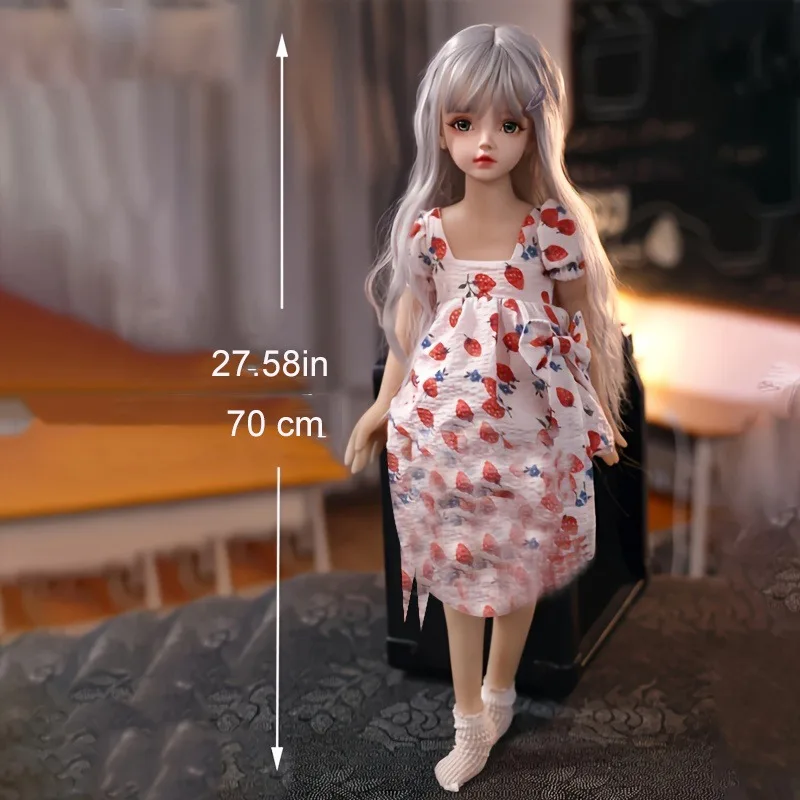 70CM Campus Stijl Anime Pop met Dubbele Paardenstaart, TPE Soft Body Poseable Figuur, Home Decor Collectible, USA Verkoper Lokale Verzending