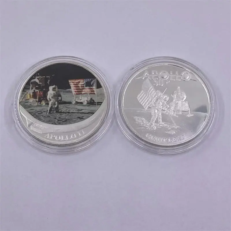 10個入り 有名なアポロ11号月面着陸50周年記念銀貨 月面初上陸記念品