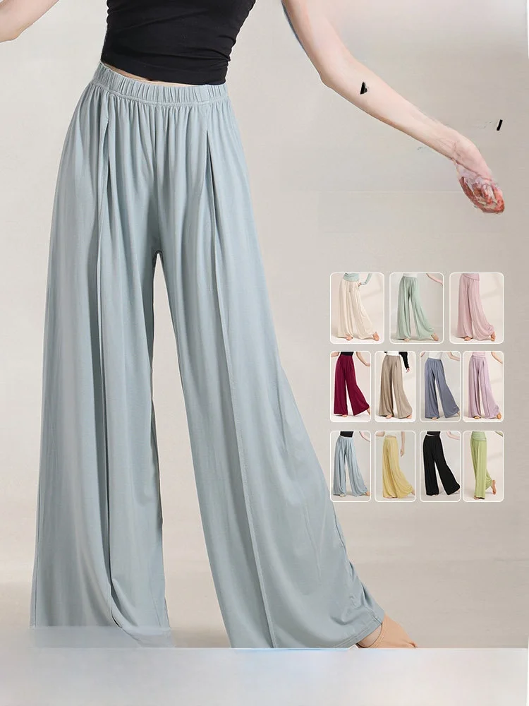 

Loose Wide Leg Pants Modern Dance Spring Training Dancewear Leaf Falling Clear Dance Professional Physical Training Dance Suit
