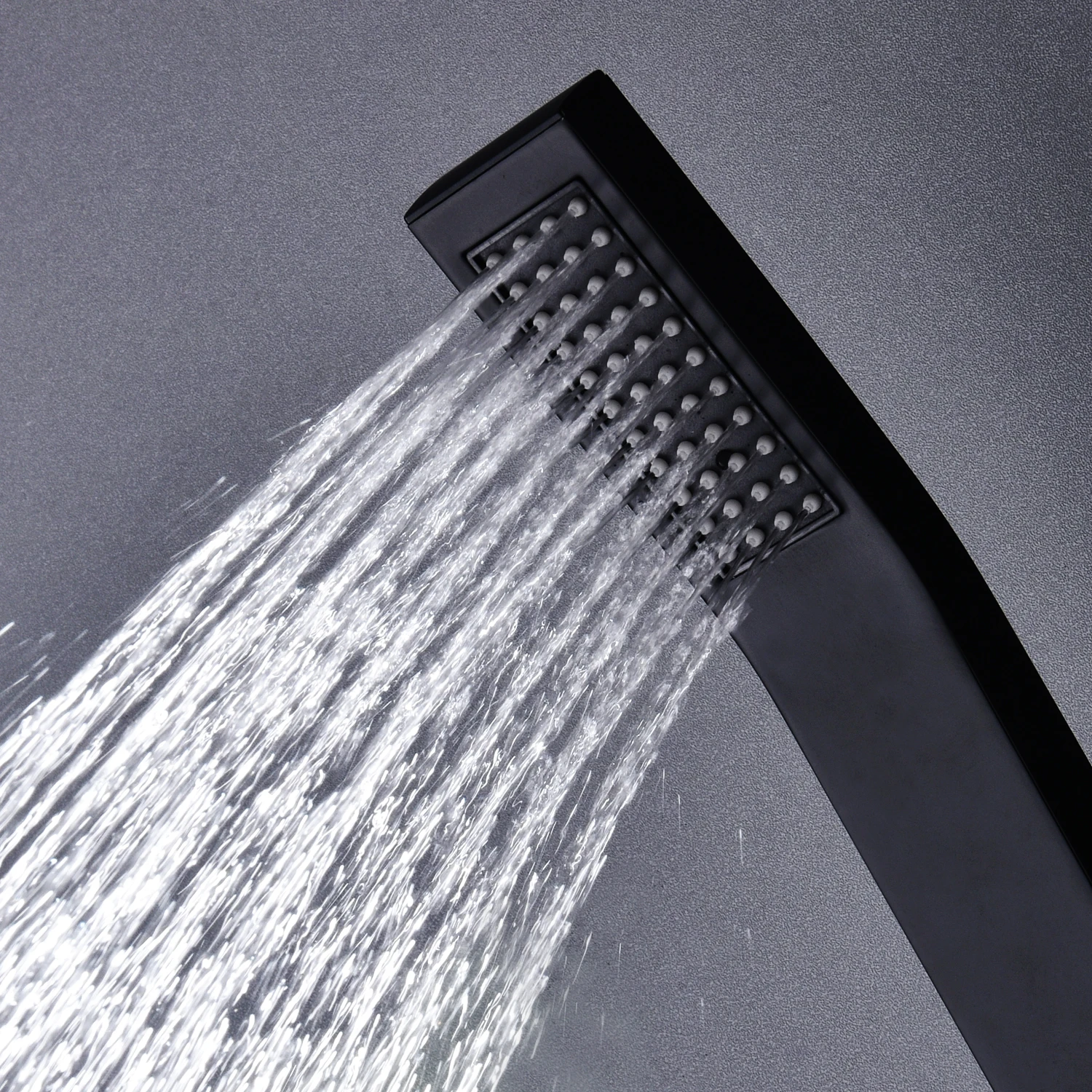 Imagem -06 - Recesso Teto Led Chuveiro Torneiras Grupo Sistema Termostático Banheiro Matt Black Shower Body Jets 360 mm x 500 mm Chuva