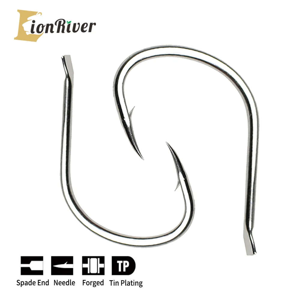 Lionriver  Saltwater Bright Tin Fishing  Assist Hook Large Sea Trout Pike Fishing Hooks For Slow Pitch Jigging Hook