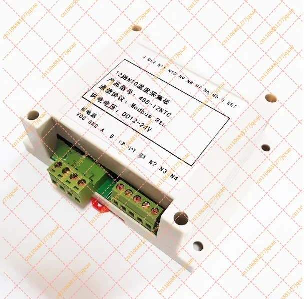 12 Channel 10K NTC Thermistor Temperature Collector with RS485 Modbus RTU Output