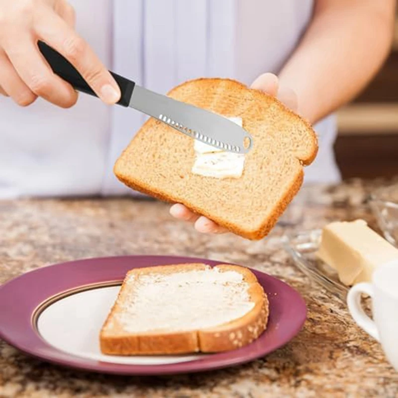 Butter Knife Butter Spreader 3 In 1 Stainless Steel Butter Knives With Serrated Edges And Scraping Holes Comfort Grip