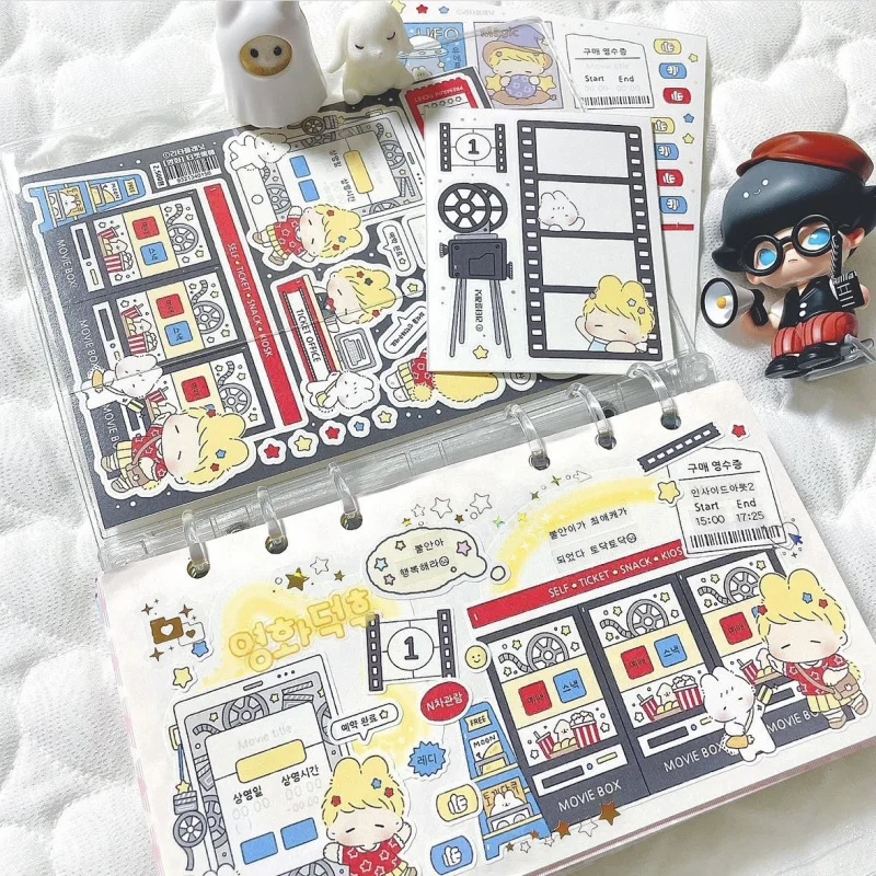 Korea Waterproof Cute Cartoon Girl Stickers Ipad Phone Case Handbook Diary Planner Notebook Scrapbook DIY Decorative Stickers image 2