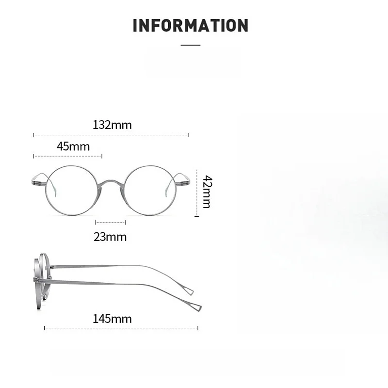 Light Luxury Retro Titanium Eyeglass Frame  Round Men's And Women's Glasses Frame Ultra Light Optical Prescriptionframe 10518